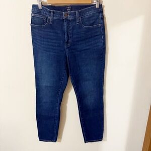 J Crew Womens 9" Mid Rise Skinny  Blue Jeans Size 29 P Denim